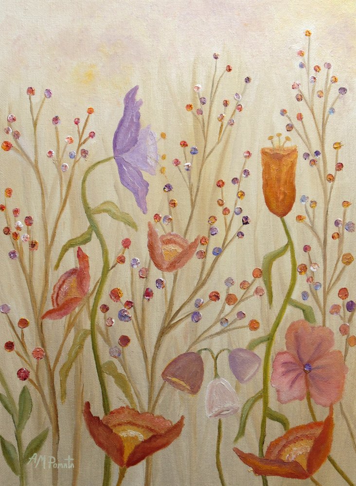 Verspieltes Blumenfeld von Angeles M. Pomata