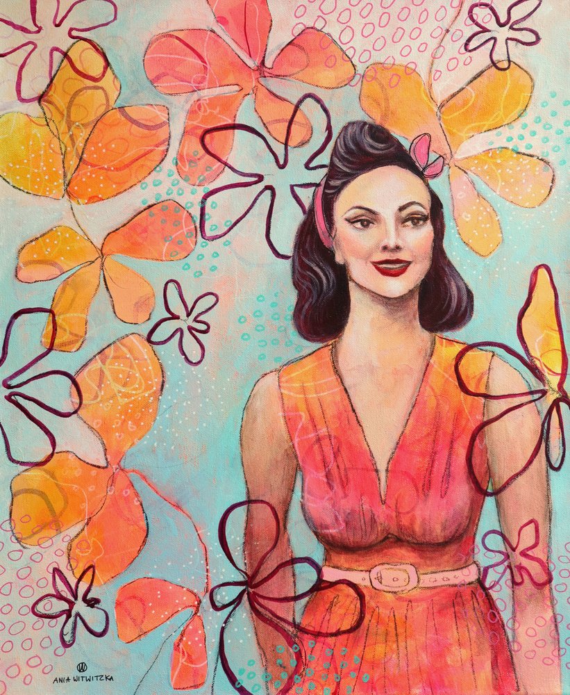 Retro Dame 5 von Ania Witwitzka
