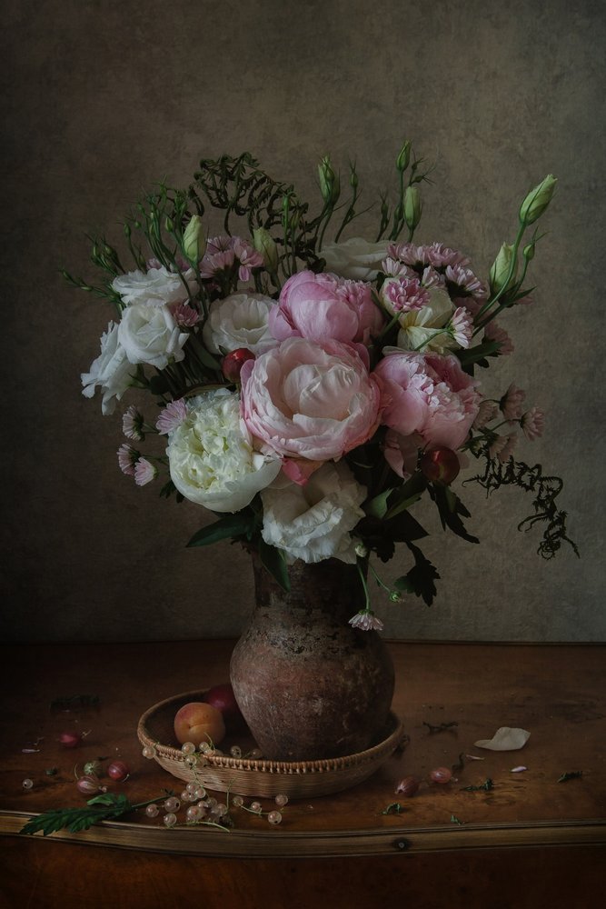 Rustikales Blumen-Stillleben von Anna Petina