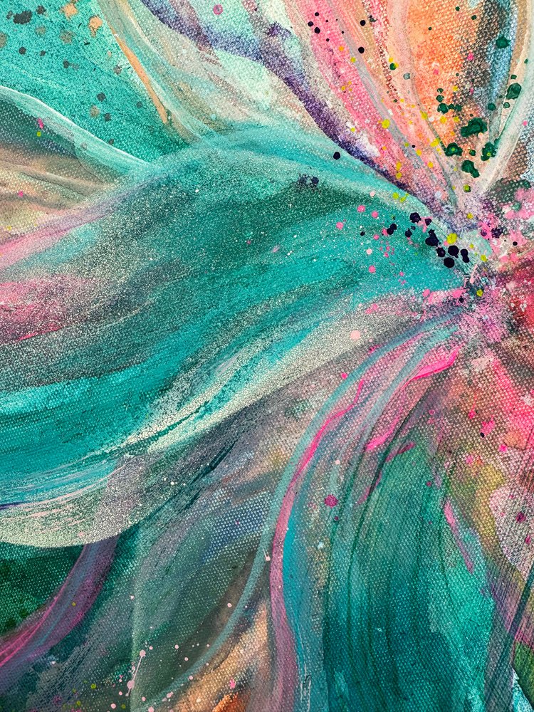 Lebhafte abstrakte Blüte von Anna Viklund