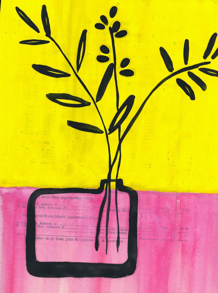 Grafische Blumen Vase von Annick