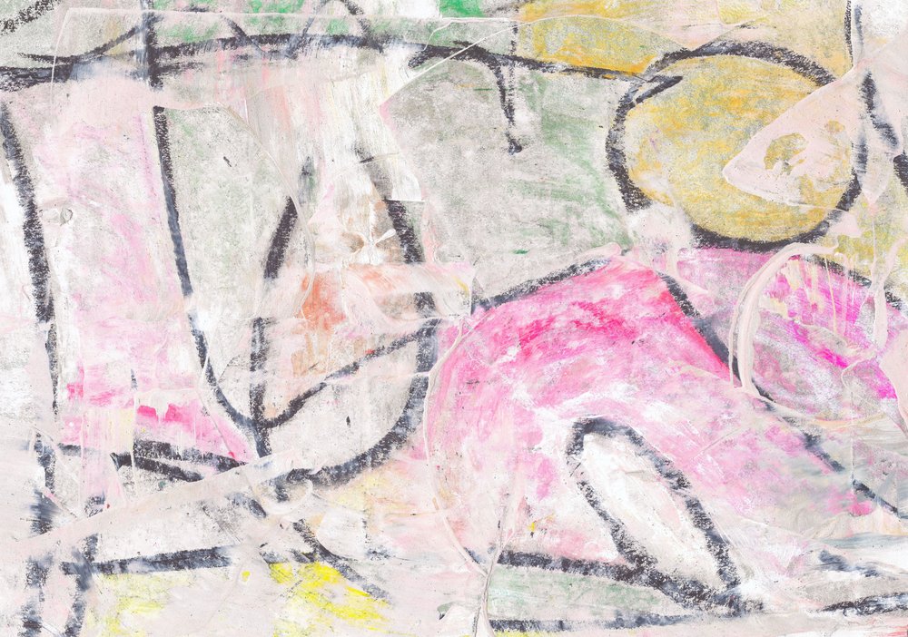 Lebendige Mixed-Media-Abstraktion von Annick