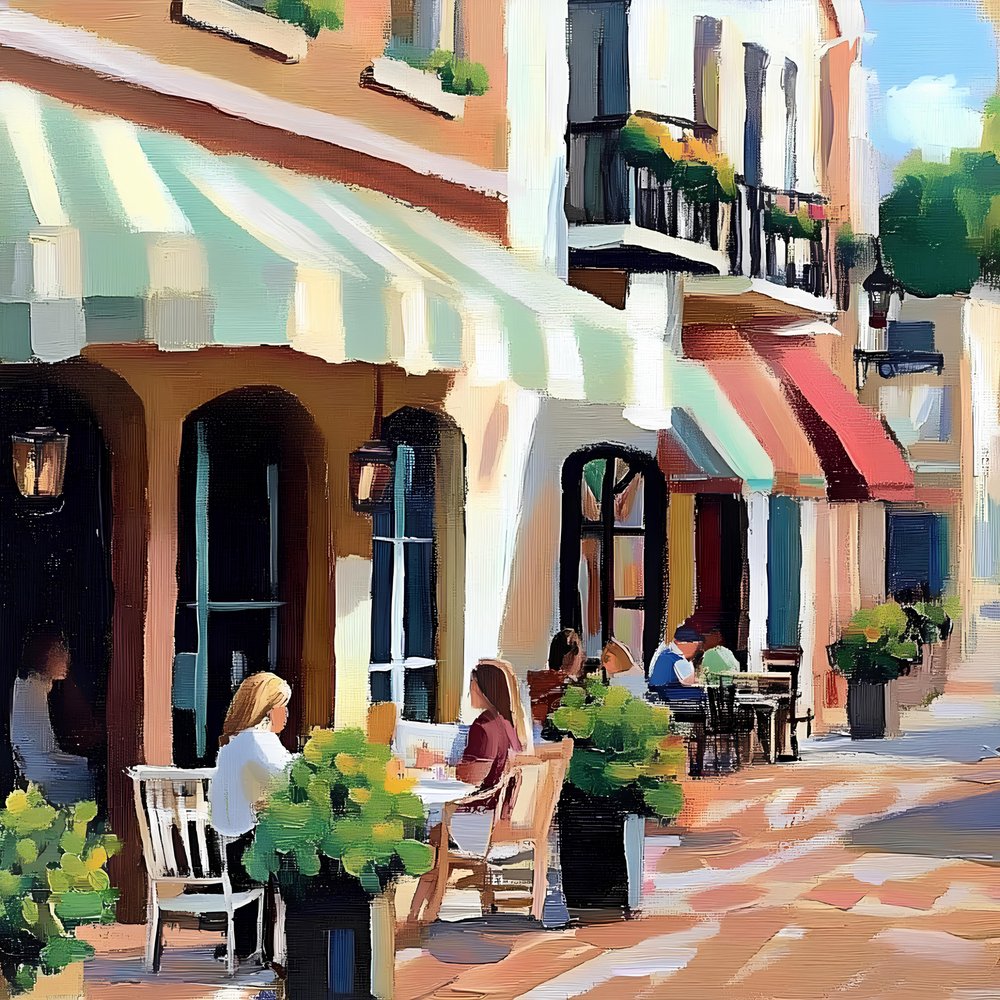 Charmantes Europäisches Straßencafé von Avanesova Elena