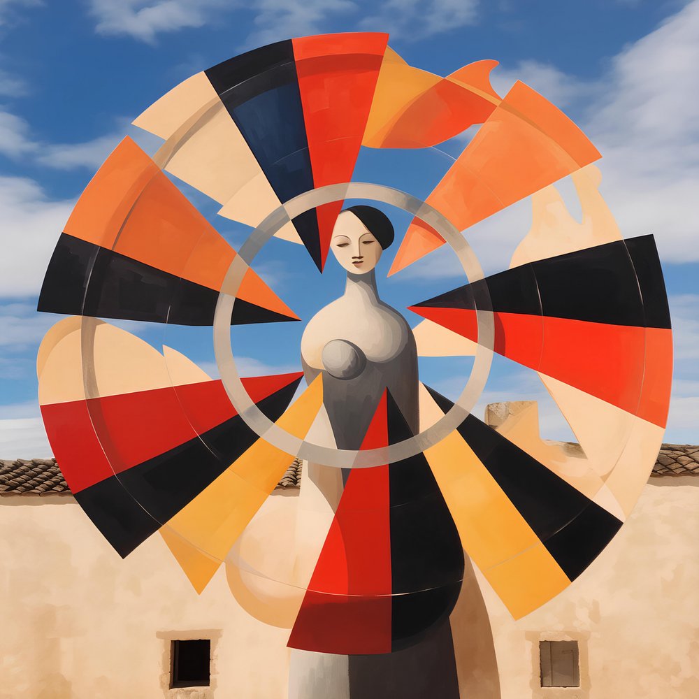 Elegante Frau Geometrischer Himmel von Avanesova Elena