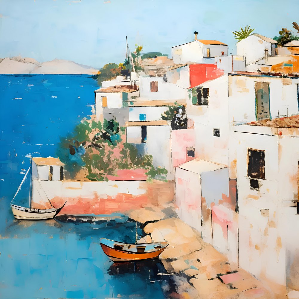 Mediterranes Küstendorf von Avanesova Elena