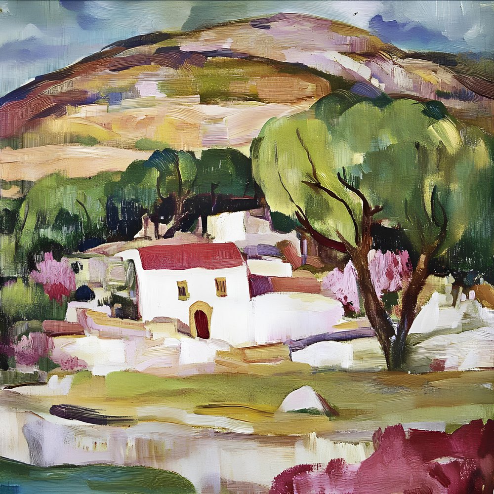 Mediterranes Haus am Hang von Avanesova Elena