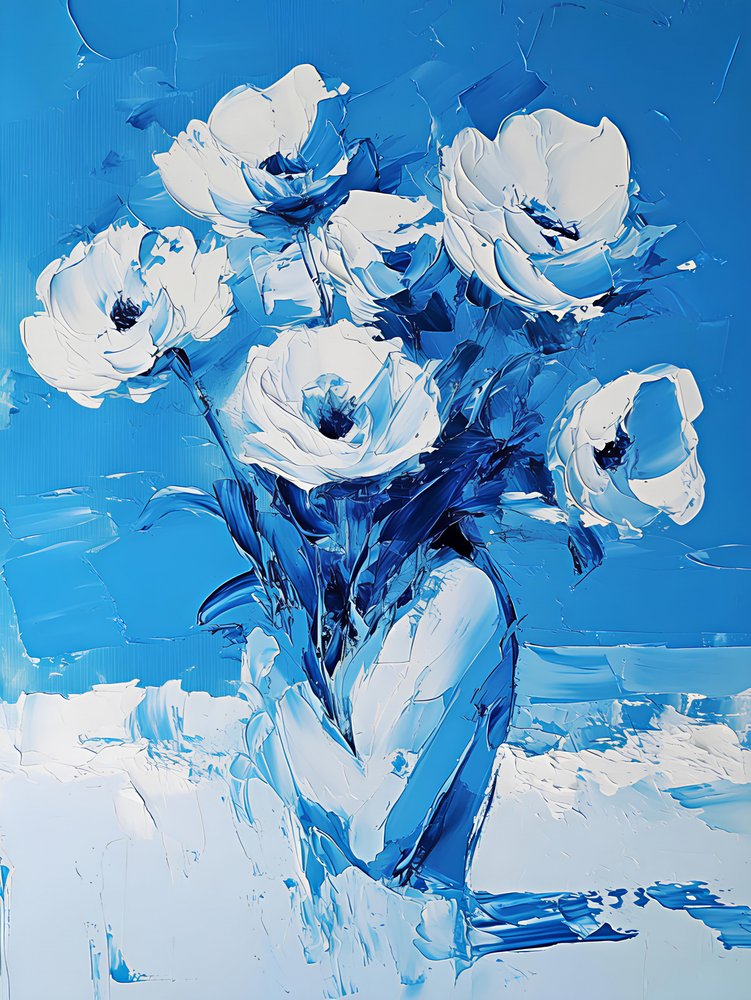 Strukturierte blaue Blumen von Avanesova Elena