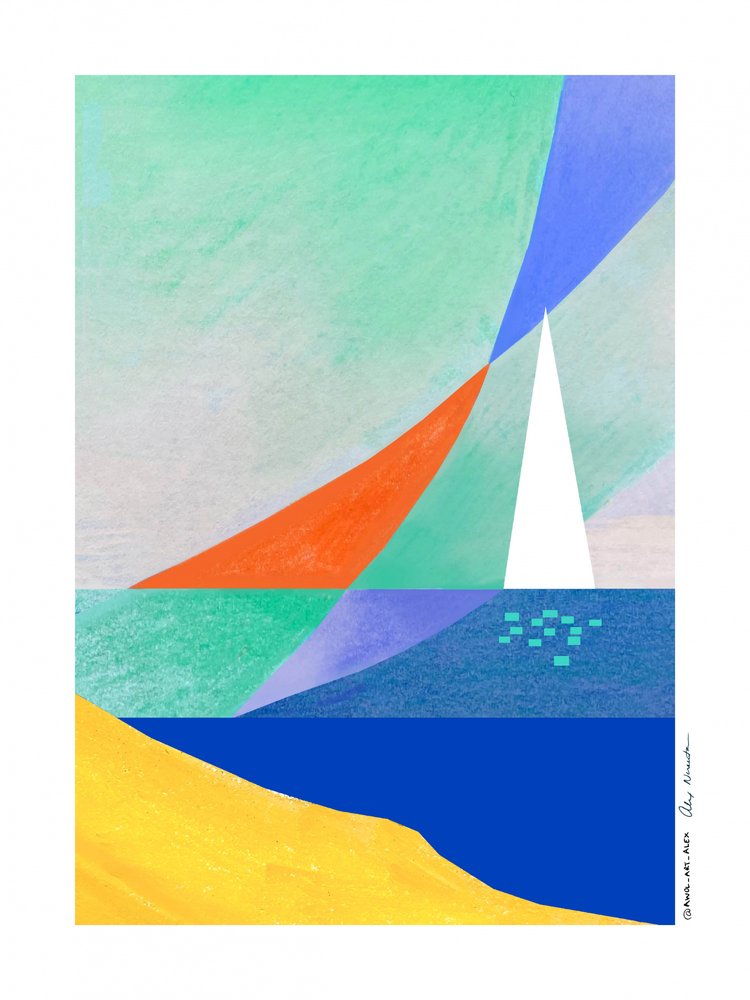 Geometrische Meeresansicht von Awol Art Alex