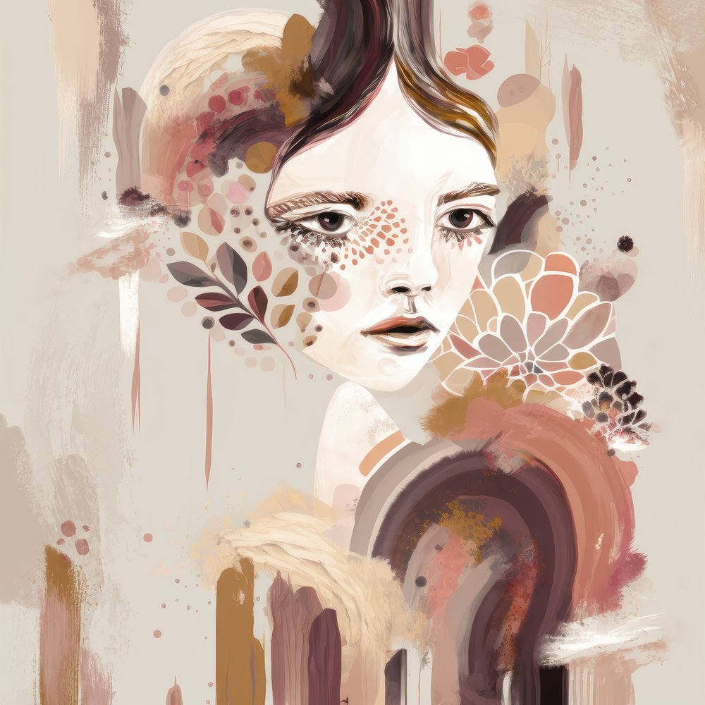 Abstrakte Blumenfrau von Bella Eve