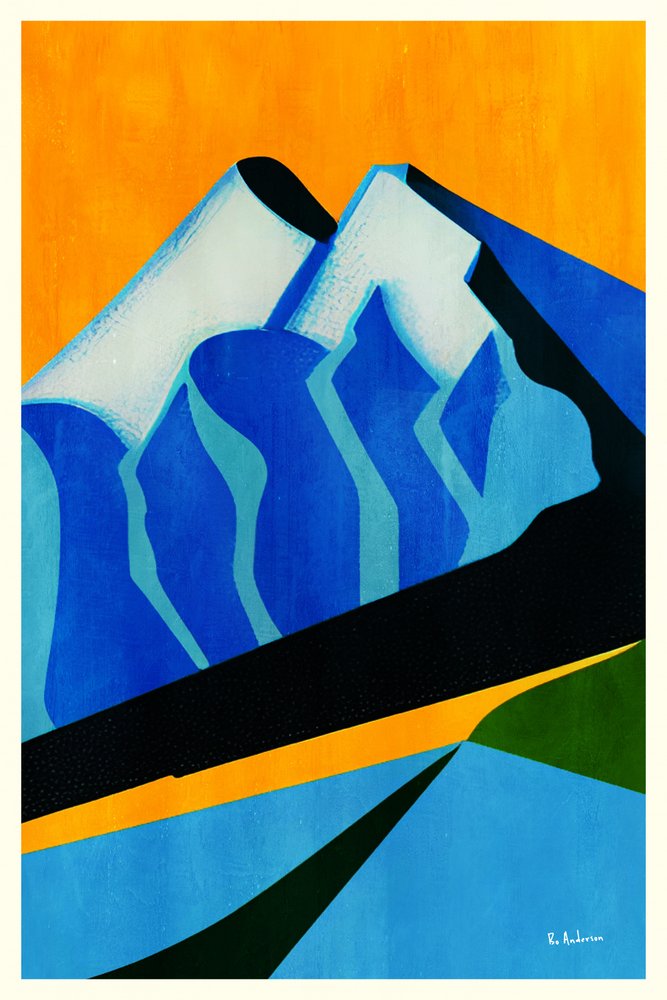 Abstrakte Berggipfel von Bo Anderson