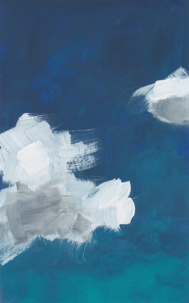 Abstrakte Blaue Wolken von Bronwyn Baker