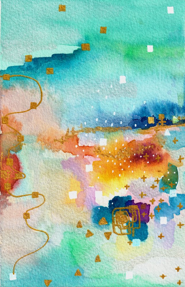 Goldener Aquarelltraum von Camille Contini
