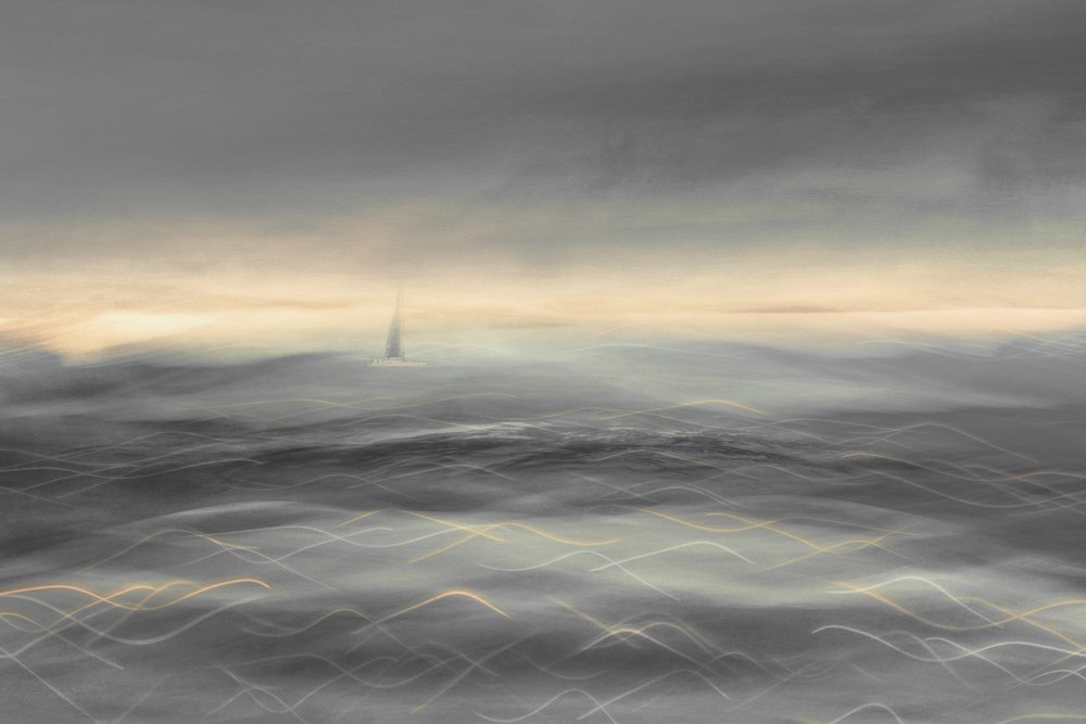 Nebliges Ozeansegelboot von Christina Sillen