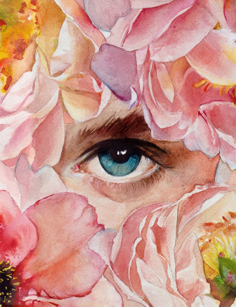 Blaues Auge schaut hervor von Christine Lindstrom