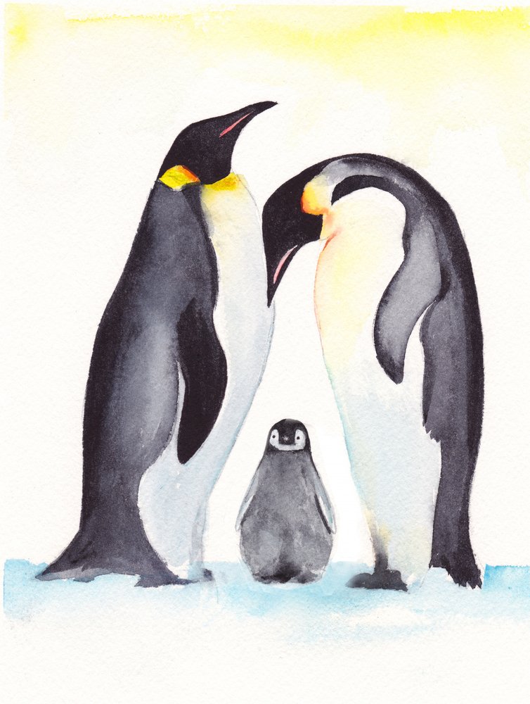 Pinguin-Familienporträt von Christine Lindstrom