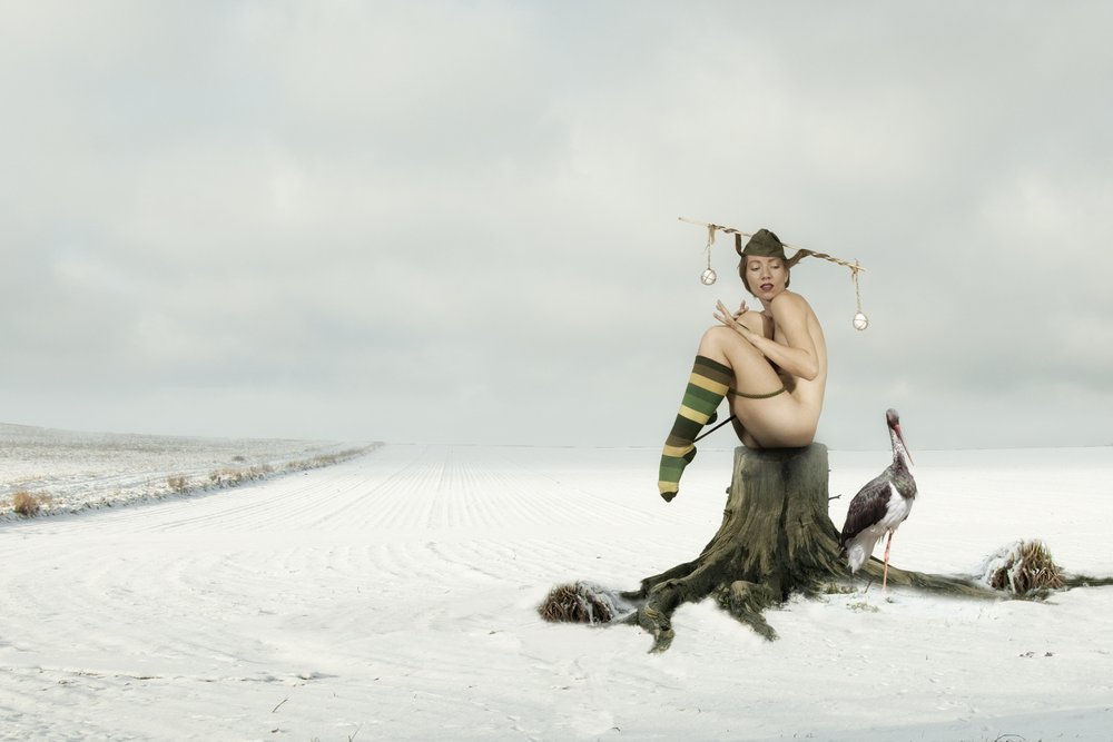 Nackter Narr Winterszene von Christine von Diepenbroek
