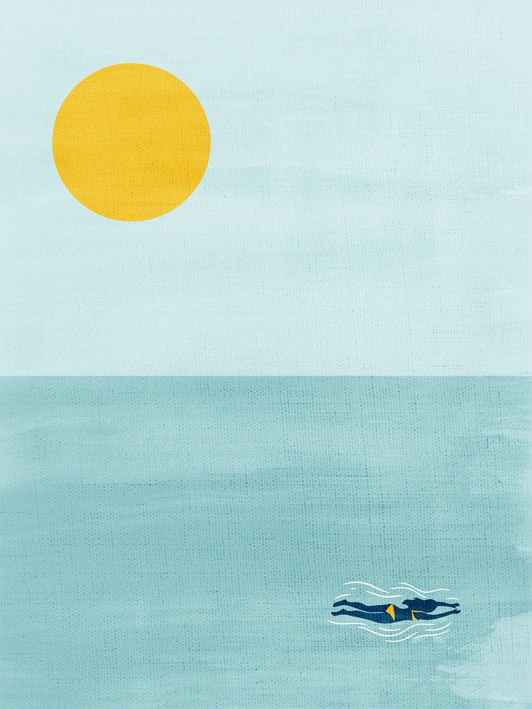 Ozean Sonne Schwimmer von Claudia Spano'