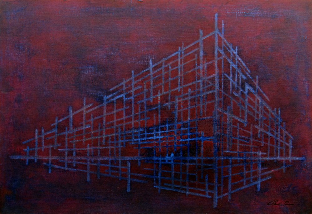Geometrisches Rotes Gerüst von Claudio Boczon