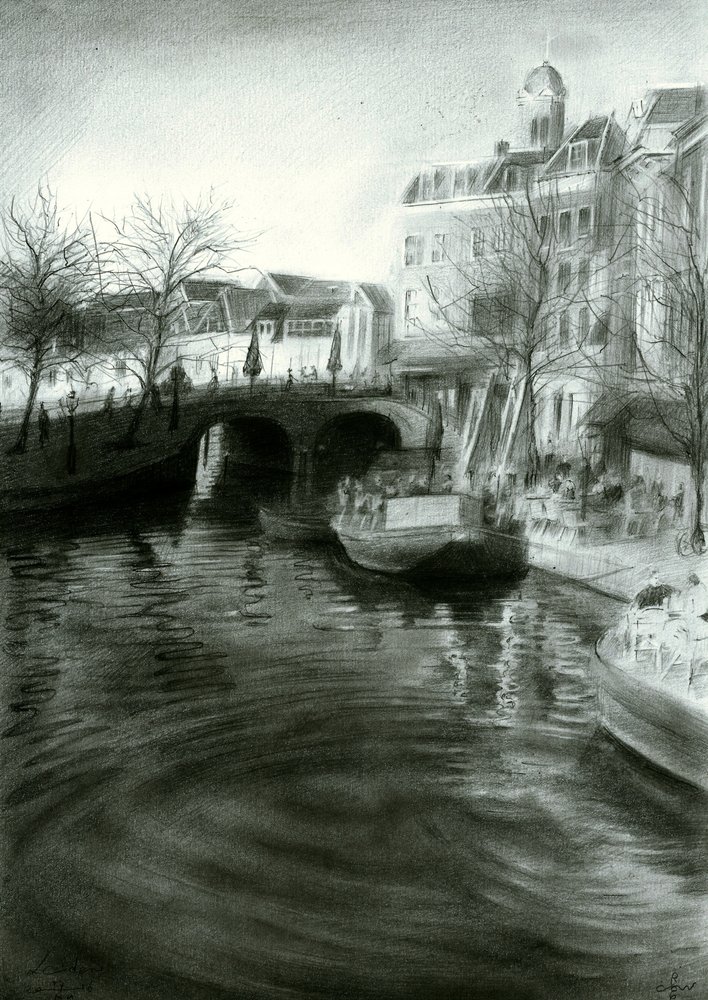 Stadtkanal Zeichnung von Corné Akkers