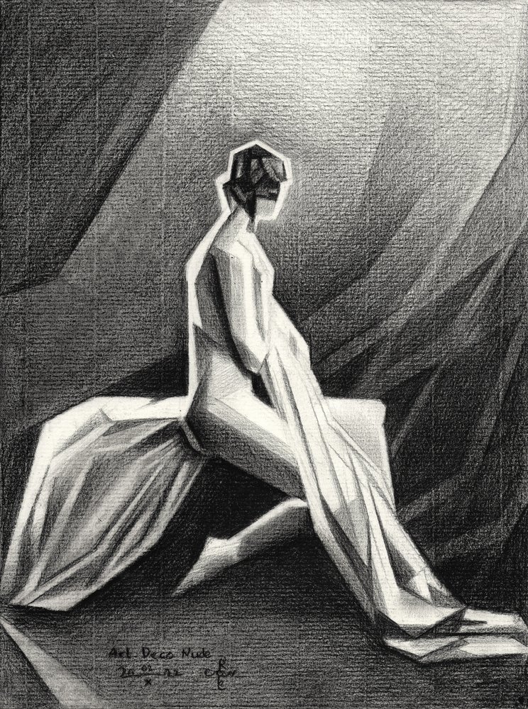Verhüllte Art-Deco-Figur von Corné Akkers