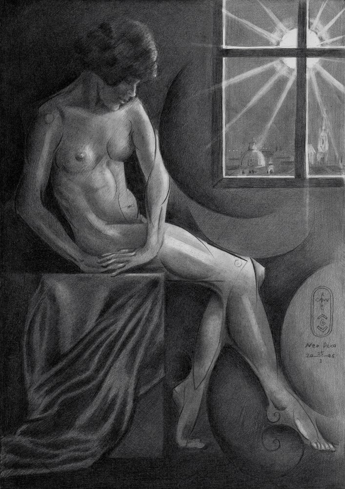 Elegante Figur Fensterblick von Corné Akkers