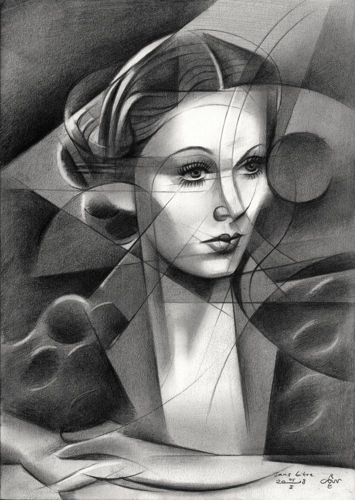 Elegantes geometrisches Porträt von Corné Akkers