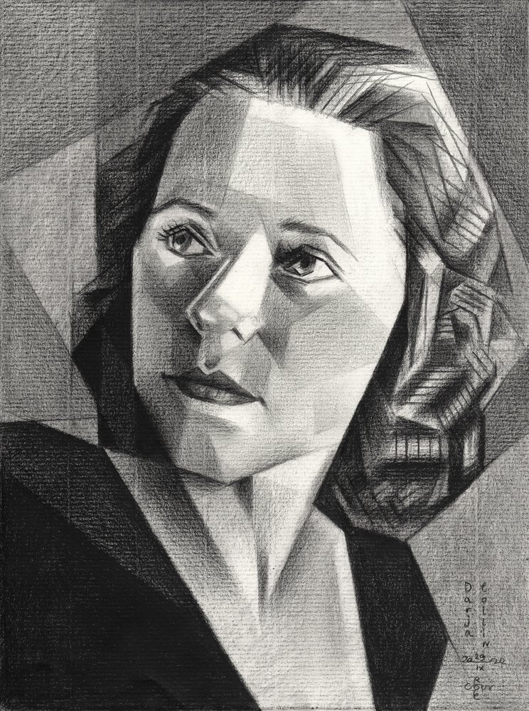 Geometrisches Frauenporträt von Corné Akkers