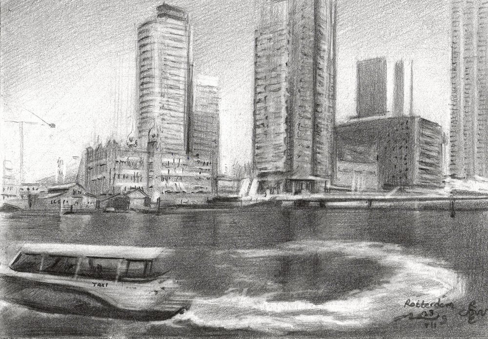 Rotterdam Stadt Skizze von Corné Akkers