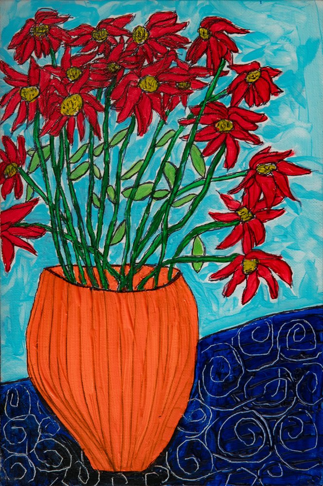 Lebendige Rote Blumen von Dale Hefer