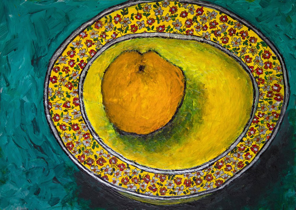 Orange in Blumenschale von Dale Hefer & Family