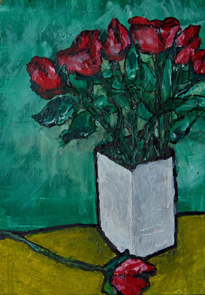 Rote Rosen Stillleben von Dale Hefer & Family