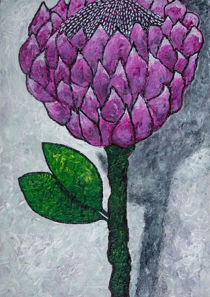 Lebendige violette Blüte von Dale Hefer & Family