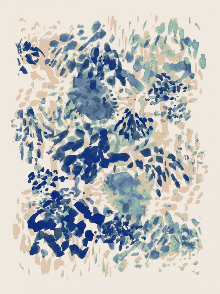 Abstrakte blaue Striche von Danushka Abeygoda