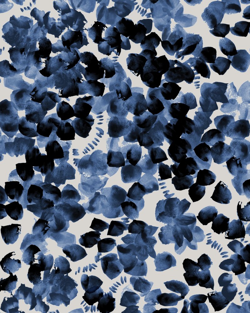 Blaue Aquarellblüten von Danushka Abeygoda