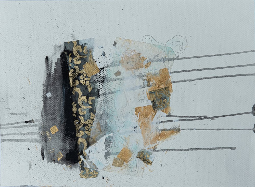 Elegantes Goldenes Abstrakt von Deb Chaney