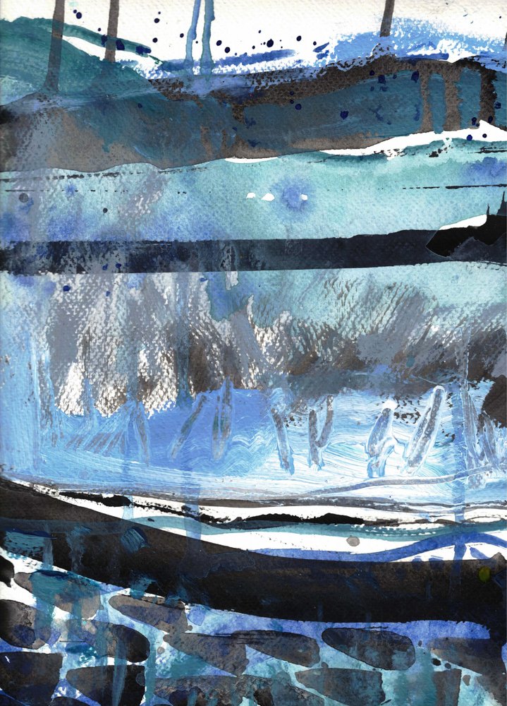 Winter Blaue Landschaft von Deb Chaney