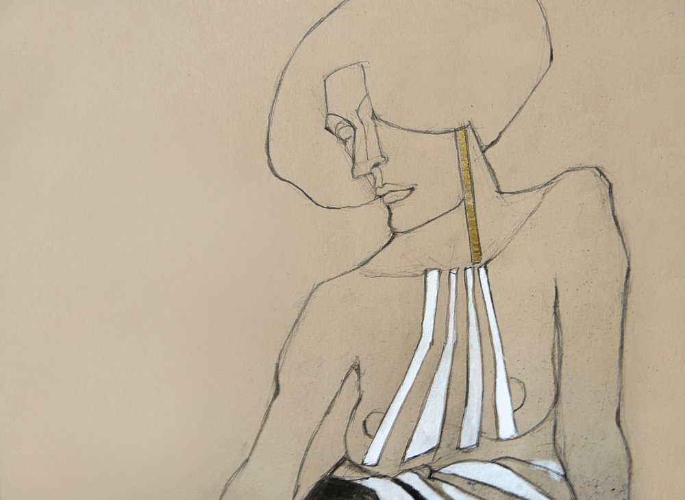 Abstrakte goldene Frau von Doris Schmitz