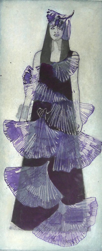 Dramatisches Lila Kleid von Doris Schmitz