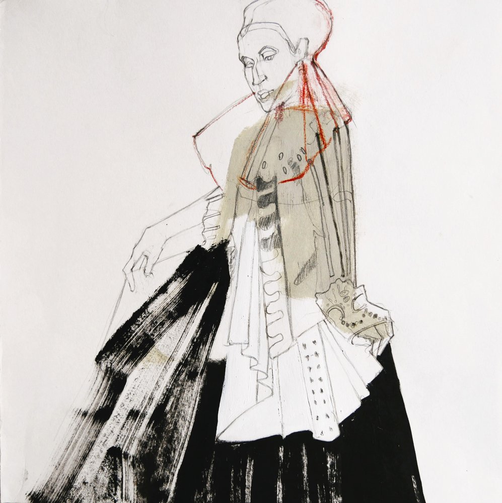 Elegante Adelige Skizze von Doris Schmitz