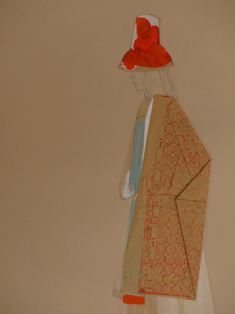 Elegantes Profil mit Rotem Hut von Doris Schmitz