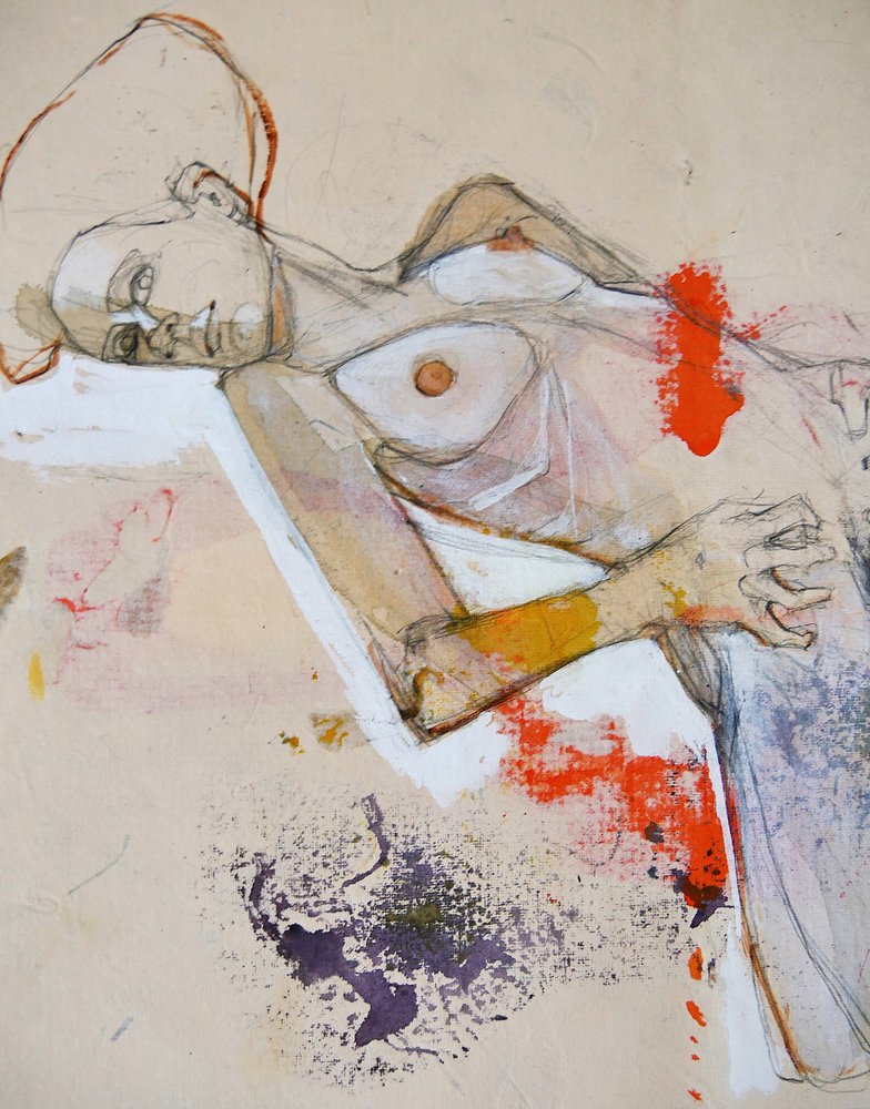Ausdrucksstarke Liegende Figur von Doris Schmitz