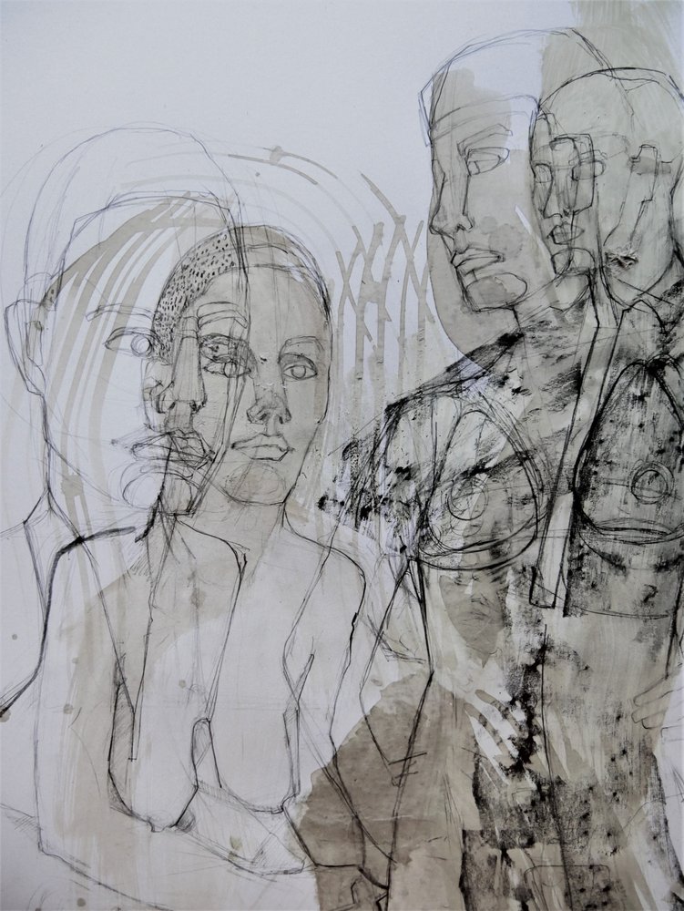 Geschichtete menschliche Figuren von Doris Schmitz