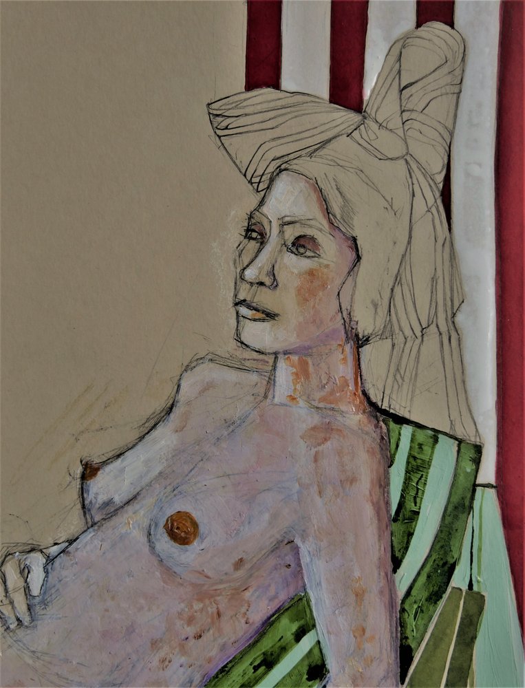 Gelassene Frau mit Streifen von Doris Schmitz