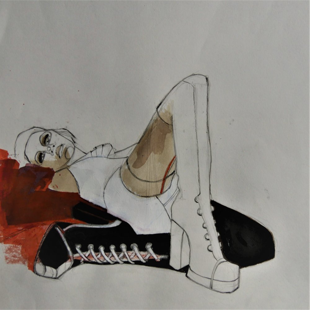 Stilvolle Frau Weiße Stiefel von Doris Schmitz