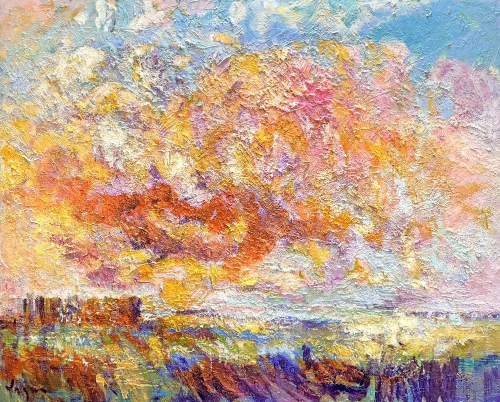 Feuriges Sonnenuntergangsfeld von Dorothy Fagan