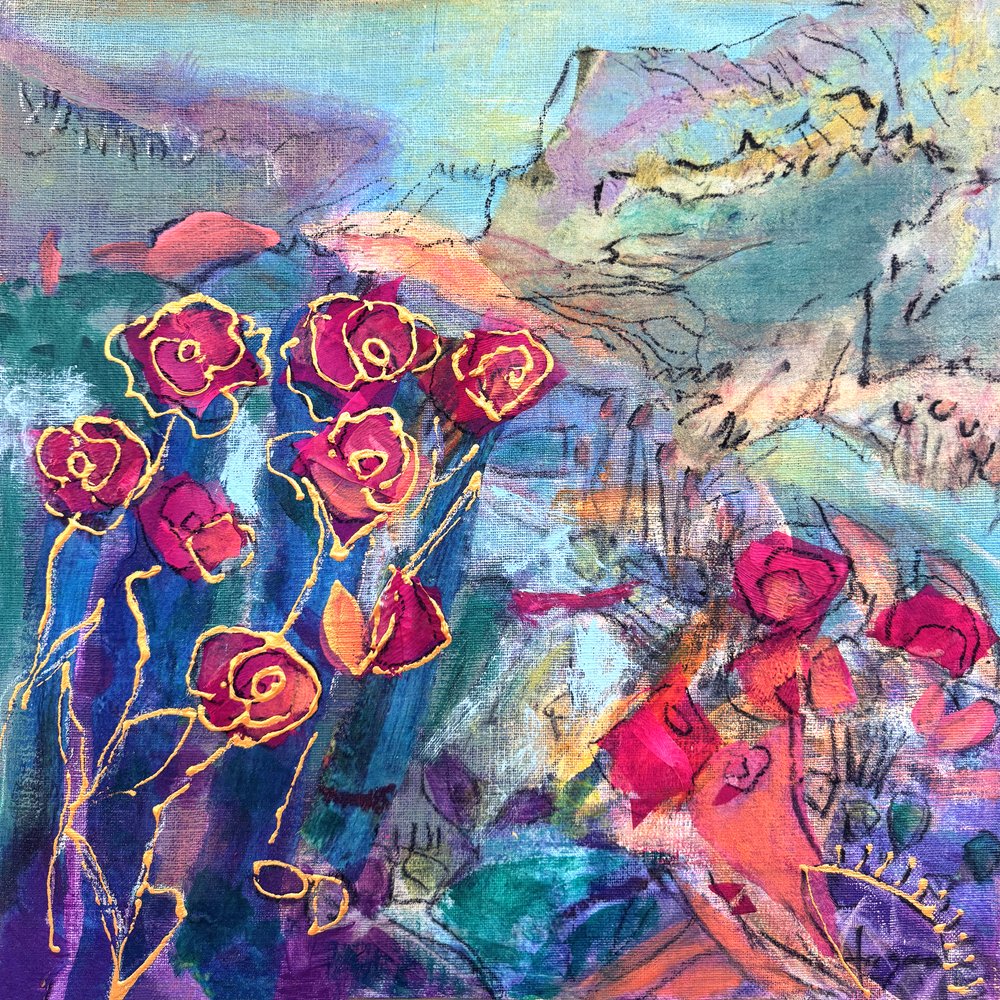 Lebendige abstrakte Rosen von Dorothy Fagan