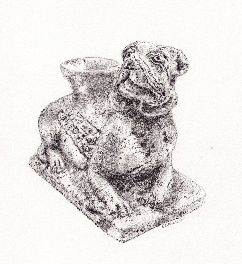 Charmante Bulldoggenstatue von EC Mazur