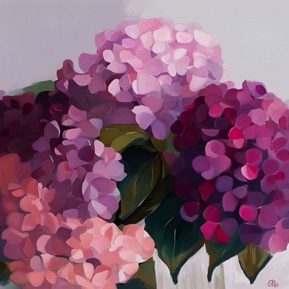 Lebendige Hortensienblüten von Edie