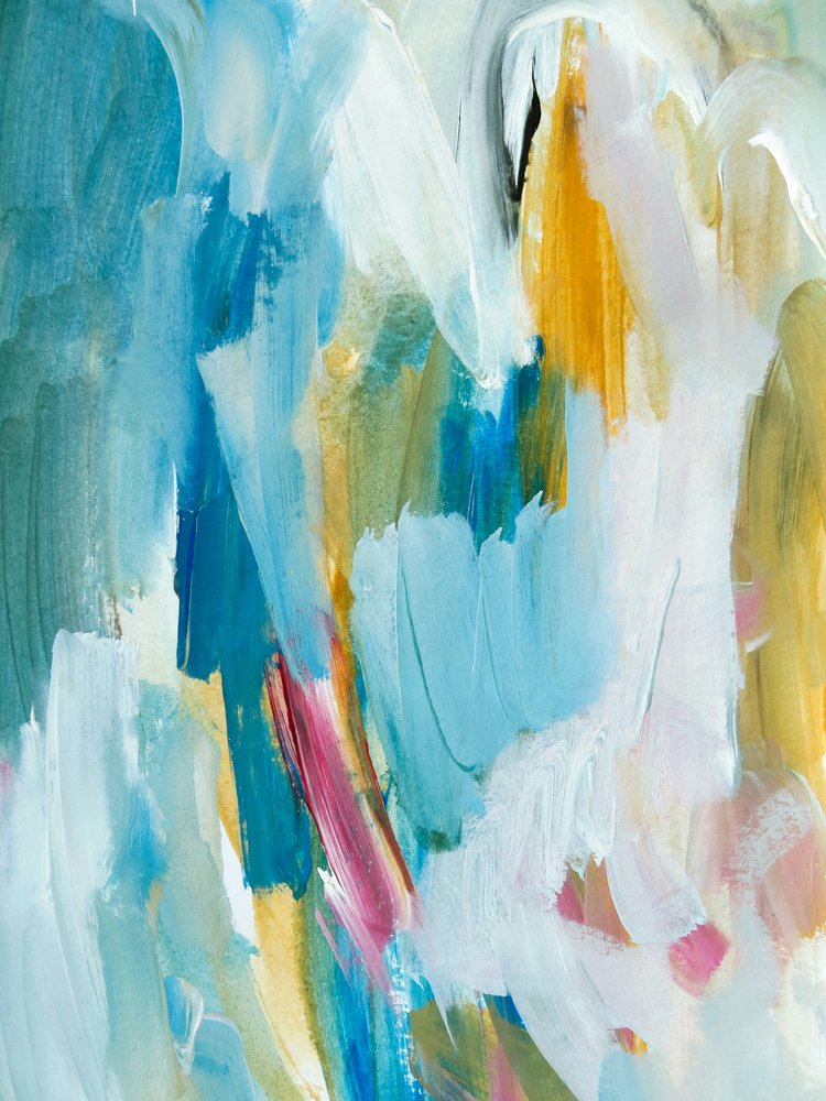 Blau-Goldener Abstrakter Fluss von Ejaaz Haniff