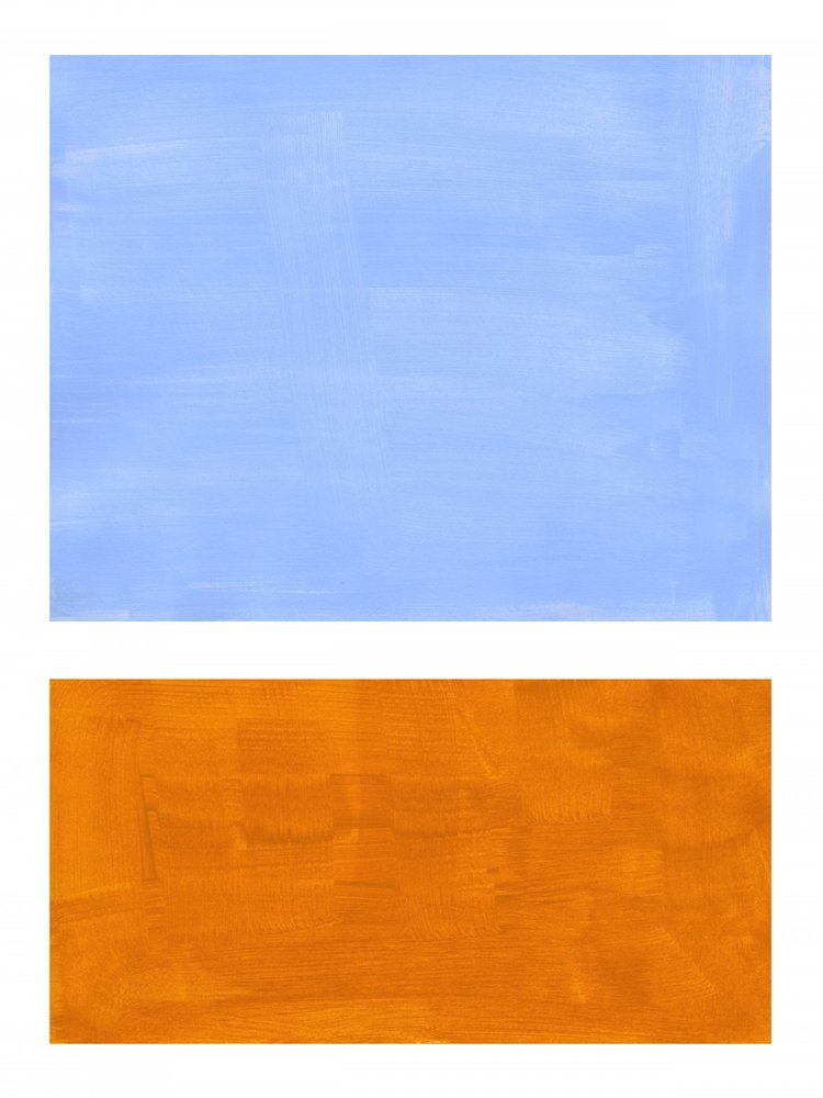 Blau-Orange-Abstrakt von Ejaaz Haniff